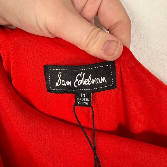 Sam Edelman NWT Cady One Shoulder Red Tiered Maxi Dress Size: 14 - Picture 9 of 11